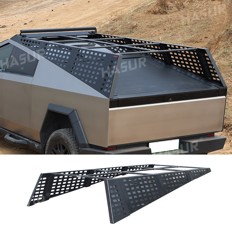 Overland Roof Rack Platform - テスラ・サイバートラック用フルサイズスチール（Q235A）ルーフラックプラットフォーム、ヘビーデューティー、アウトドアアドベンチャー、キャンプ、オーバーランドカー向け