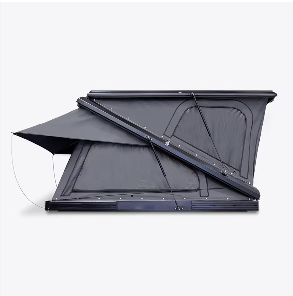 Roof Tent Hardshell Aluminum - 高品質なルーフテント。アルミニウム製のハードシェルで、3～4人用。車載用。