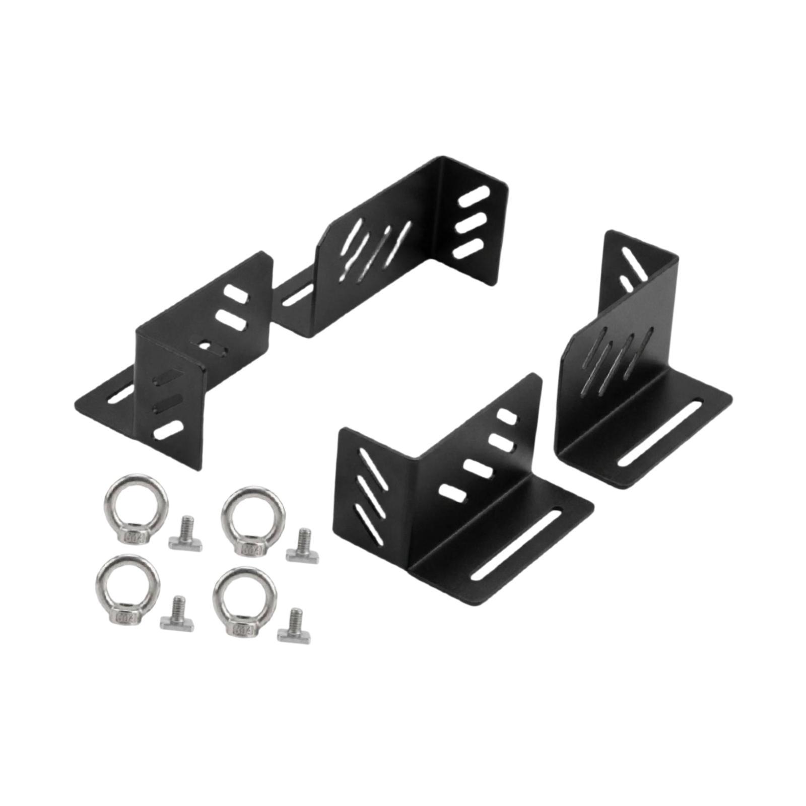 Overland Roof Rack Platform - 4ピースルーフプラットフォーム固定ブラケット、ループ付き、オーバーランドやキャンプ用、スチール構造、クイックデタッチ、頑丈なアクセサリー