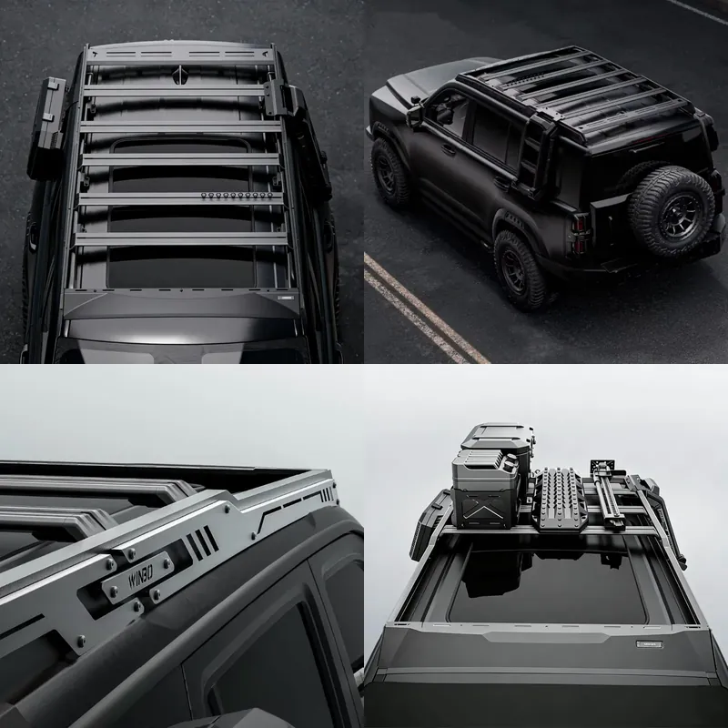 Overland Roof Rack Platform - ヘビーデューティーオフロードルーフラックプラットフォーム、炭素鋼アルミニウム製、穴あけ不要、ルーフ拡張、フォードブロンコ、キャンプ、オーバーランドに最適
