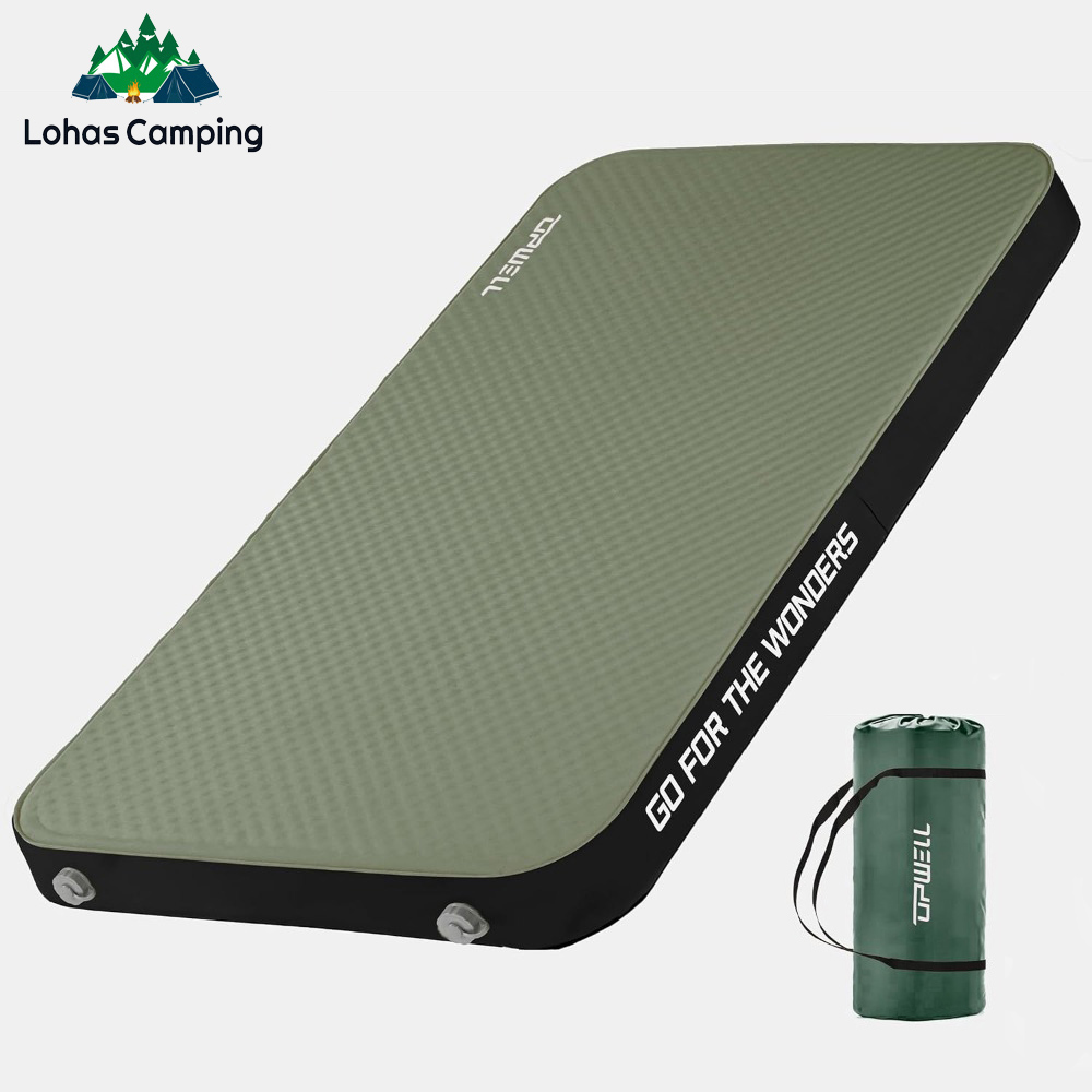 Roof Top Tent Mattress - ロハスキャンピング 自動膨張式キャンプマットレス 10cm コンパクト折りたたみ式 キャンプ用エアベッド 寝具パッド
