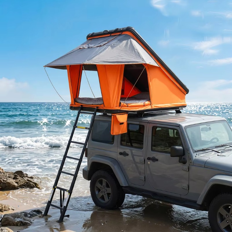 Roof Top Tent Mattress - SUV折りたたみ式ルーフトップテント ハードトップ 5cmマットレス ラダー付き ハードシェル 2-3人用