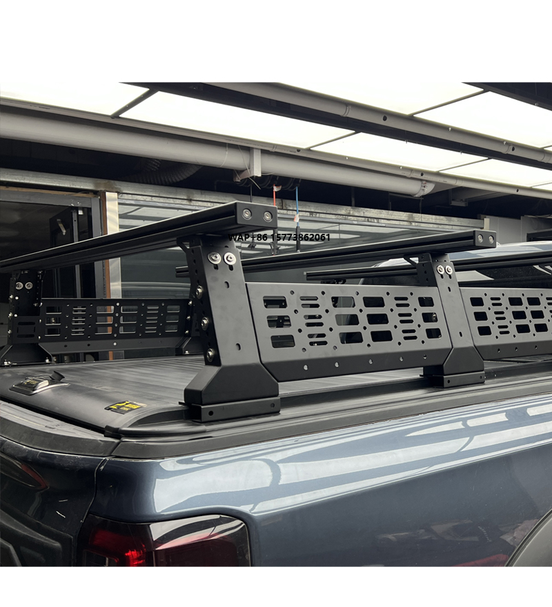 Roof Rack Crossbar Aluminum - ユニバーサルピックアップルーフラック幅高さ調整可能拡張フレームアルミ合金クロスバー（ハイラックス トラックベッドラック用）
