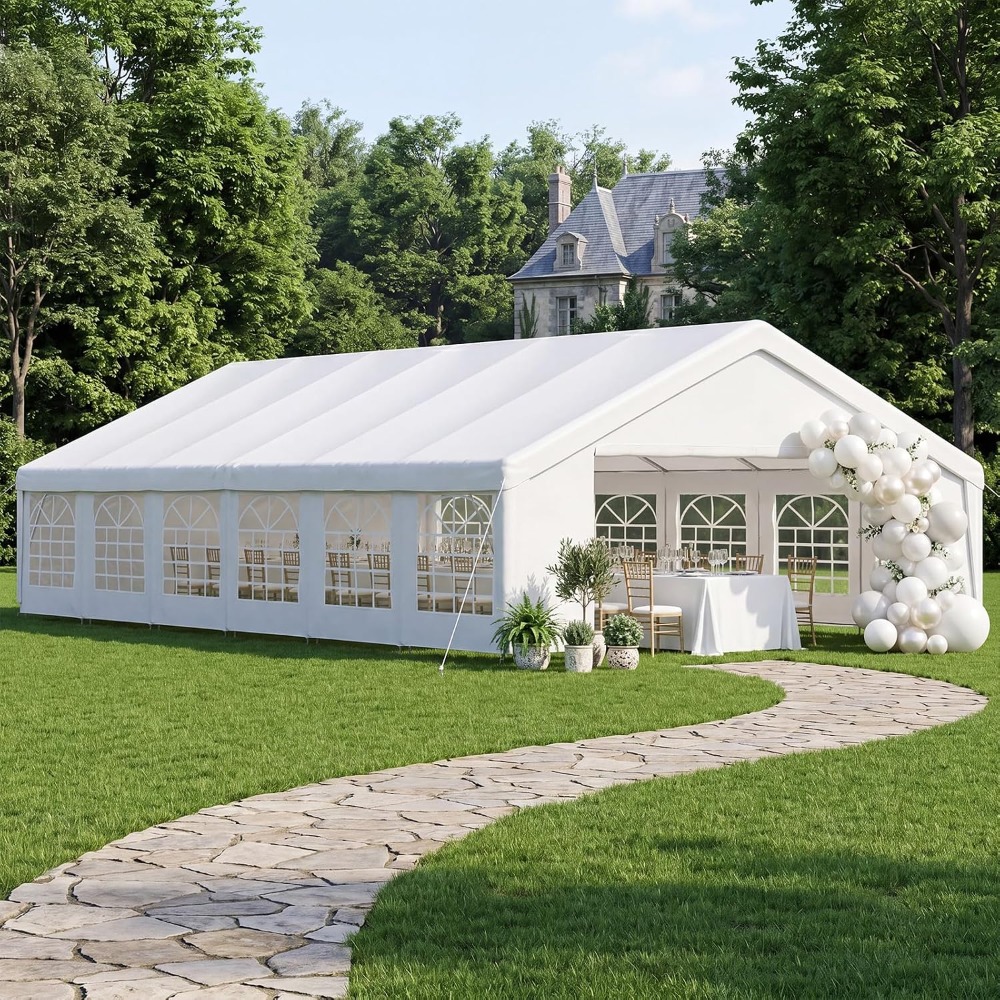 Roof Top Tent Annex Room - アルミフレーム大型テント、白い屋外ウェディングパーティーキャノピーテント、アーチ型窓付き、イベントや宴会用防水仕様