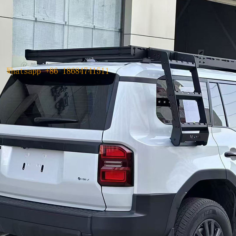 Overland Roof Rack Platform - フルセットルーフプラットフォーム、リアアクセスラダー付き、プラドLC250 2024オーバーランドカーゴルーフラック、オフロード改造パーツ対応