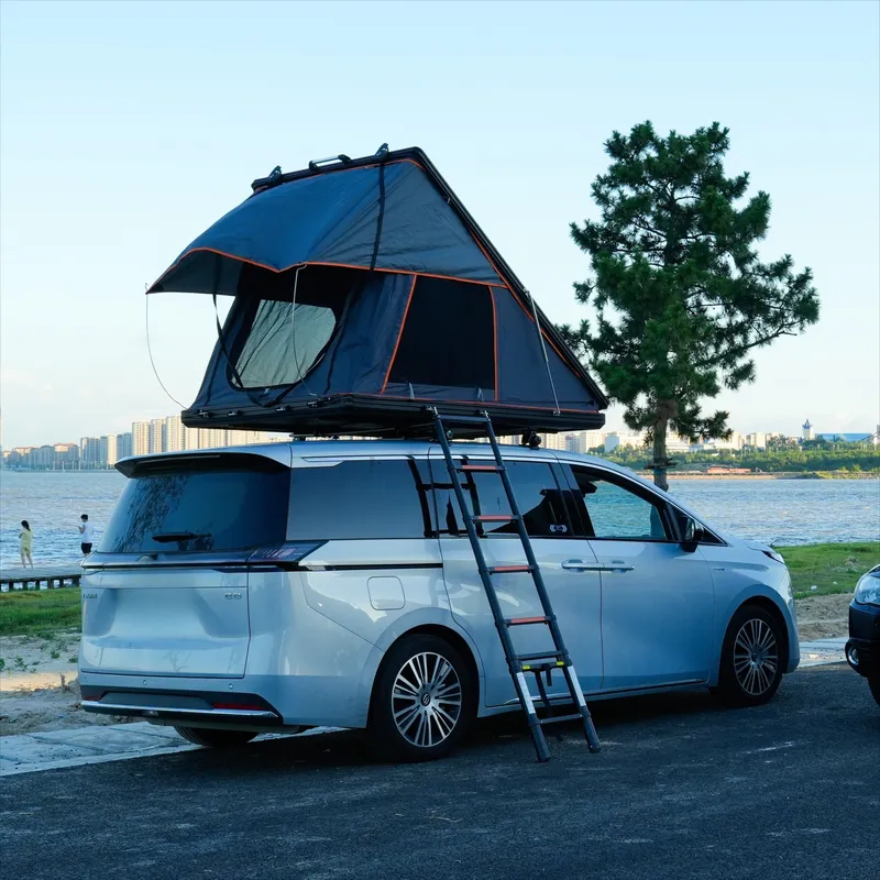 Roof Top Tent Hard Shell 2 Person - 2人用軽量防水UVカットキャンプ用ハードシェルルーフテント（はしご付き）