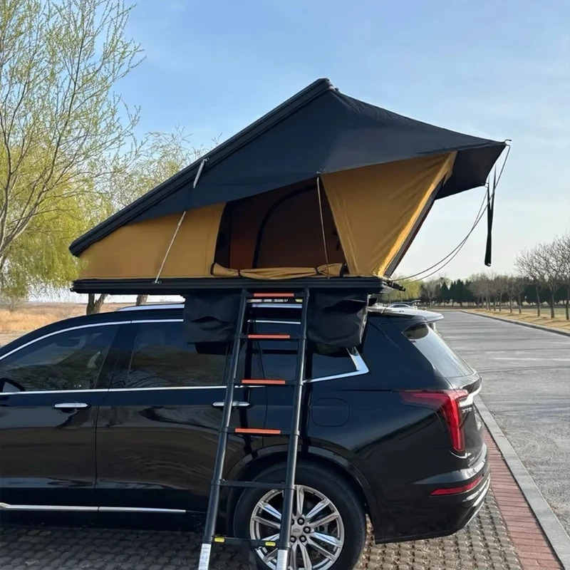 Roof Top Tent Hard Shell 2 Person - 軽量三角形ハードシェルルーフトップテント クラムシェルルーフトップテント 2人用 アルミ製カーキャンプ用ハードシェルルーフトップテント
