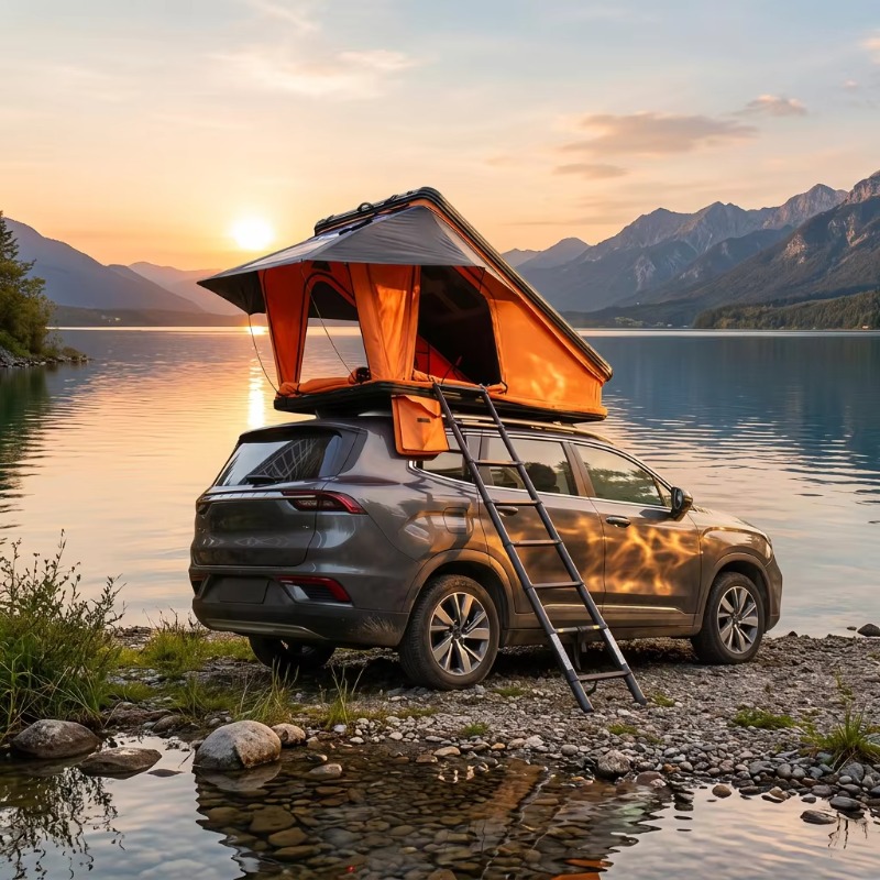 特大ハードシェルSUVルーフトップテント アルミフレーム 防 - Roof Top Tent Mattress のレビューと価格