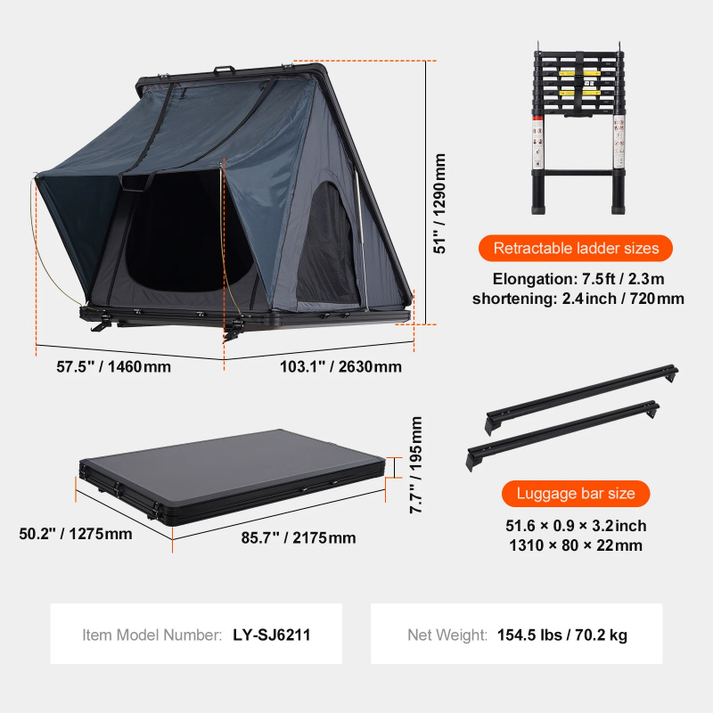 工場直販特価 - 大成功！ルーフトップテント ハードルーフト - Roof Top Tent Ladder Telescopic のレビューと価格