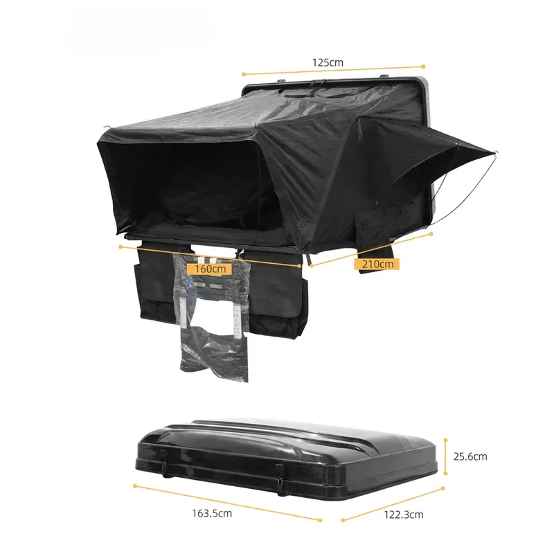 防錆加工を施したABS製ハードシェルルーフテント。サイドフリ - Roof Top Tent Ladder Telescopic のレビューと価格