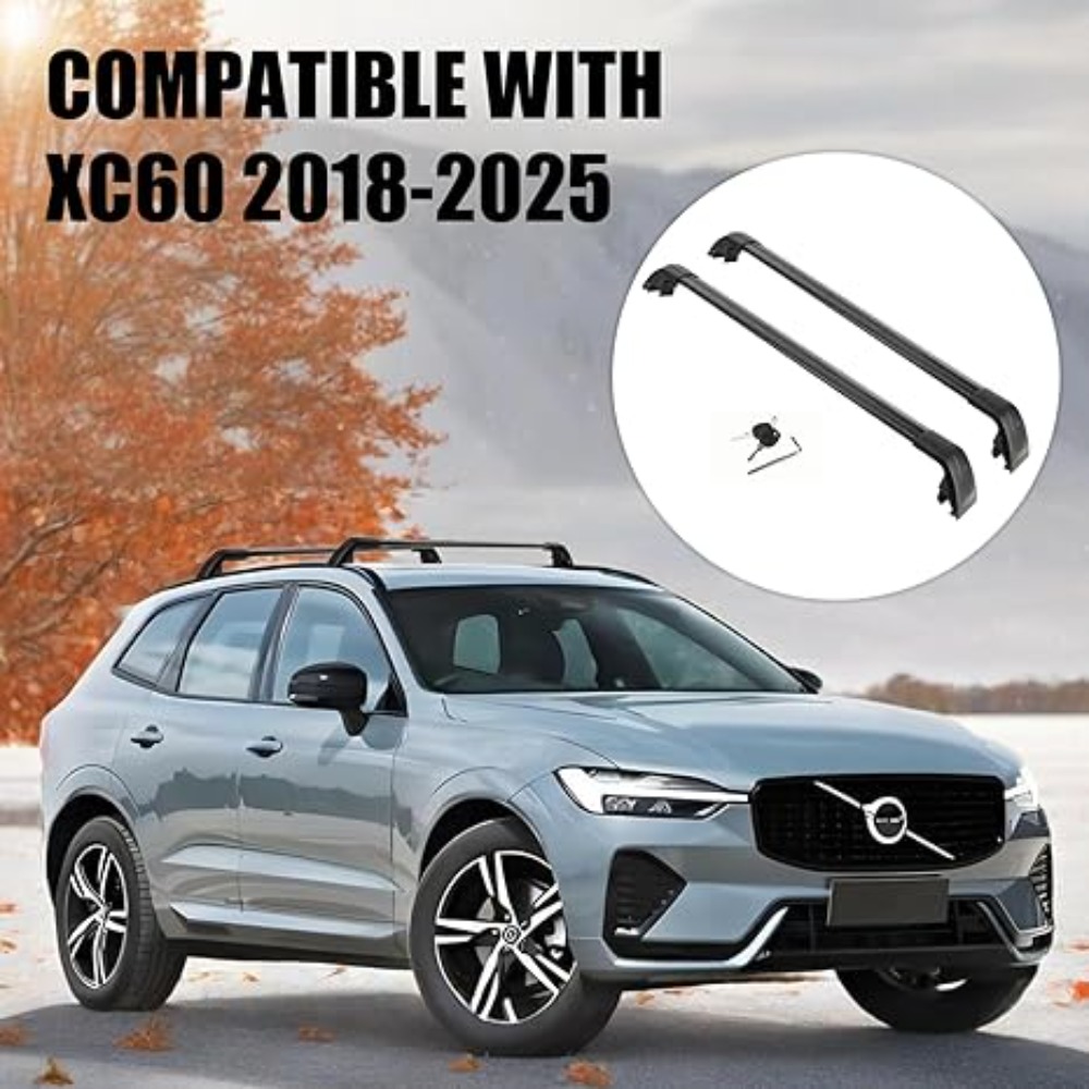 ボルボXC60 2018-2025用 アルミ製ルーフラック  - Roof Rack Crossbar Aluminum のレビューと価格