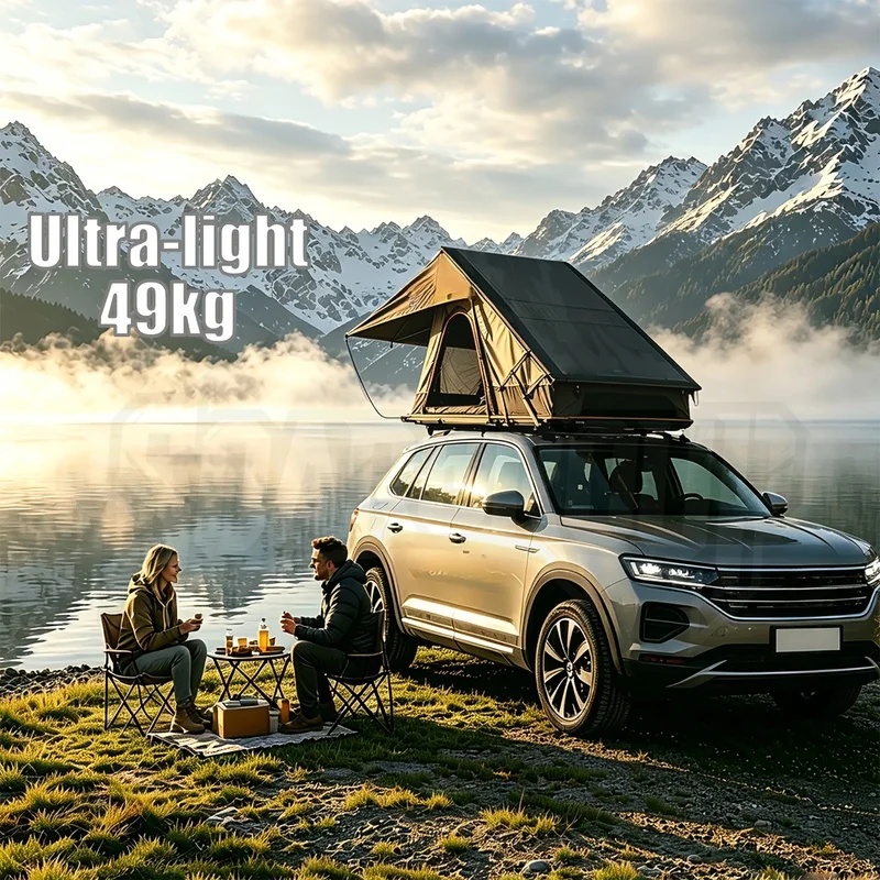 高品質4シーズン防水超軽量三角形ハードシェルルーフトップテン - Roof Top Tent Hard Shell 2 Person のレビューと価格