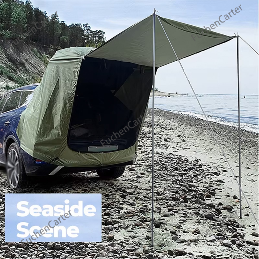 屋外キャンプピクニックSUVテールゲートテント防水日除け車後 - Roof Top Tent Annex Room のレビューと価格