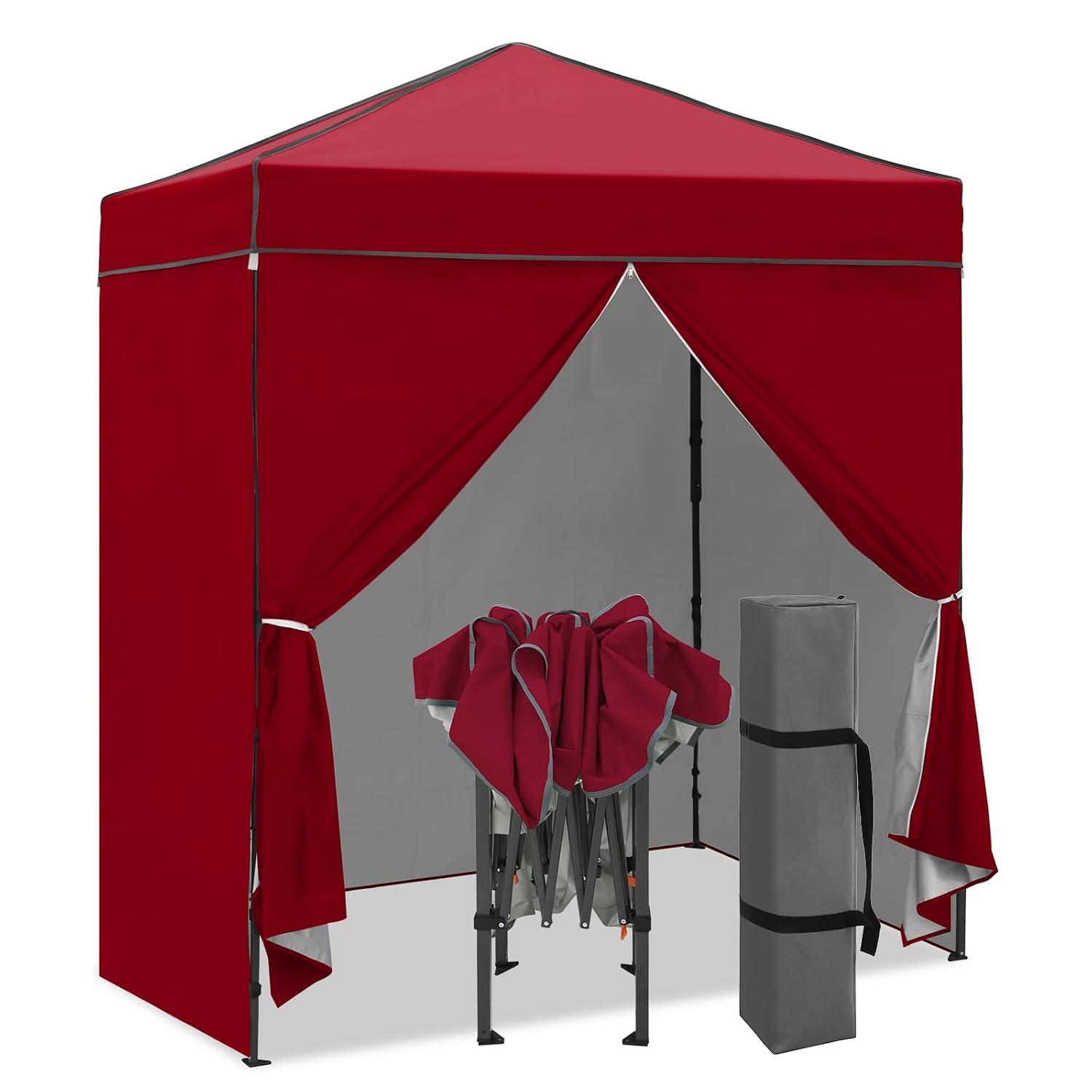 6x4 ポップアップキャノピーテント、取り外し可能な側面壁付 - Camping Shower Tent Portable のレビューと価格