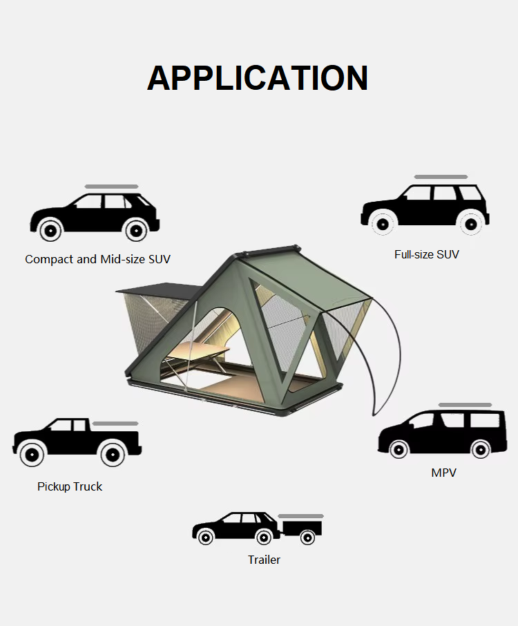 スカイライト付き |   デスク |   LED付きアルミ合 - Roof Tent Hardshell Aluminum のレビューと価格