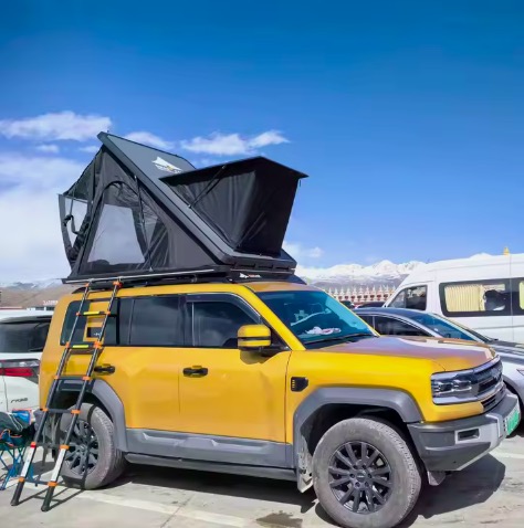 スカイライト付き |   デスク |   LED付きアルミ合 - Roof Tent Hardshell Aluminum のレビューと価格