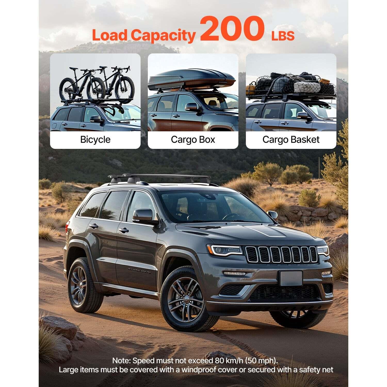 ルーフキャリア用クロスバー、ジープ・グランドチェロキー（20 - Roof Rack Crossbar Aluminum のレビューと価格