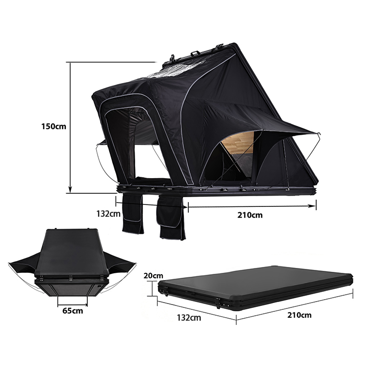 オールシーズン対応 2人用 ワイルドランド 4x4車用 アル - Roof Top Tent Hard Shell 2 Person のレビューと価格