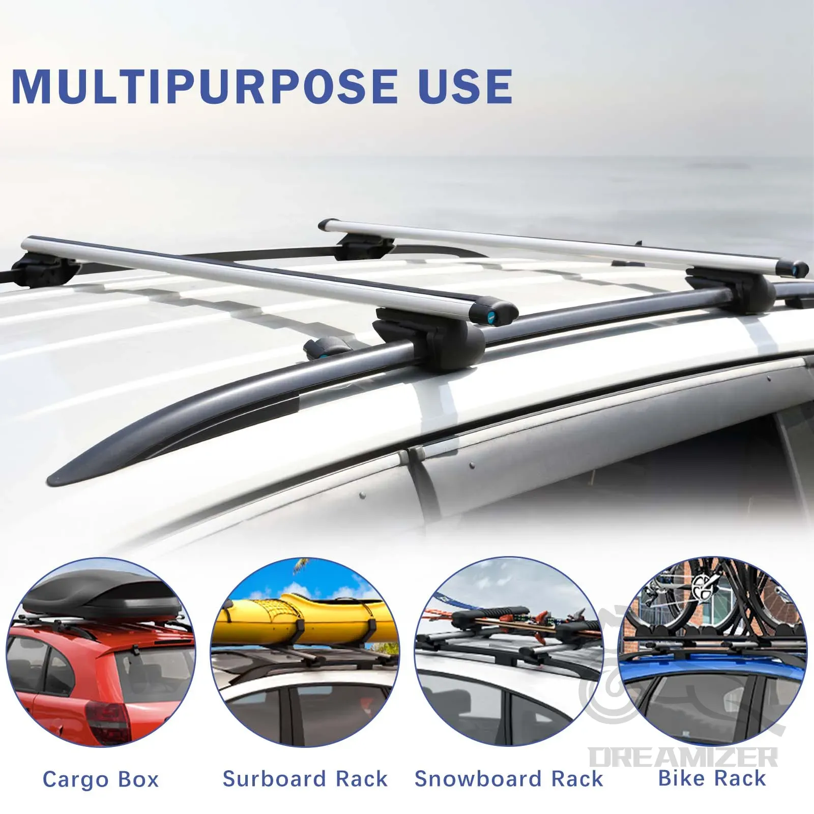 48インチ車用アルミ製ルーフラッククロスバー、カーゴ荷物キャ - Roof Rack Crossbar Aluminum のレビューと価格