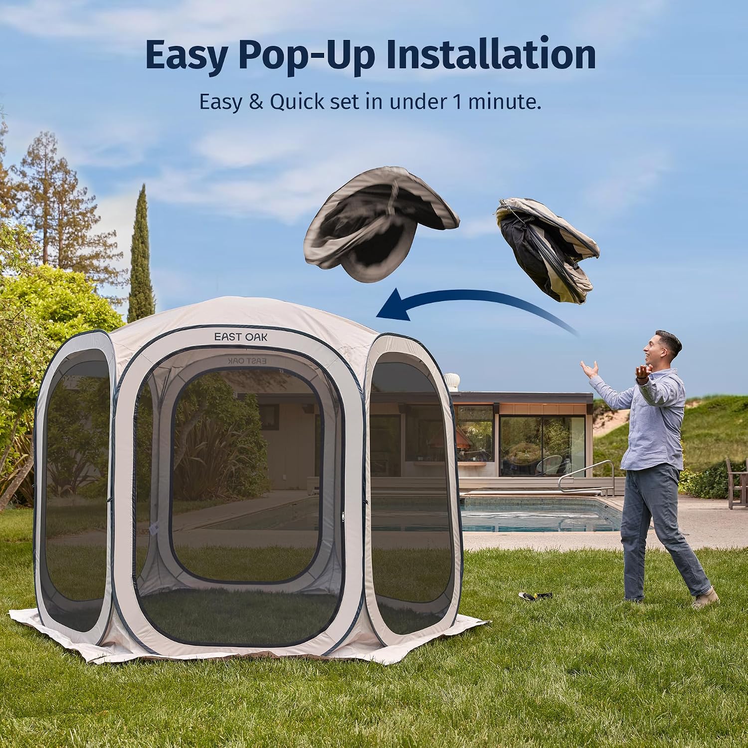 イーストオーク ポップアップスクリーンテント 蚊帳付き、ポー - Roof Top Tent Annex Room のレビューと価格