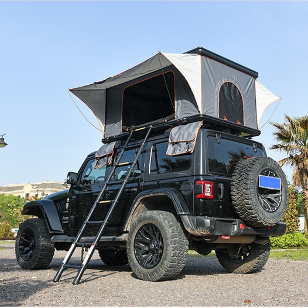 2～3人用防水カールーフトップテントボックス、ハードシェルア - Roof Top Tent Ladder Telescopic のレビューと価格