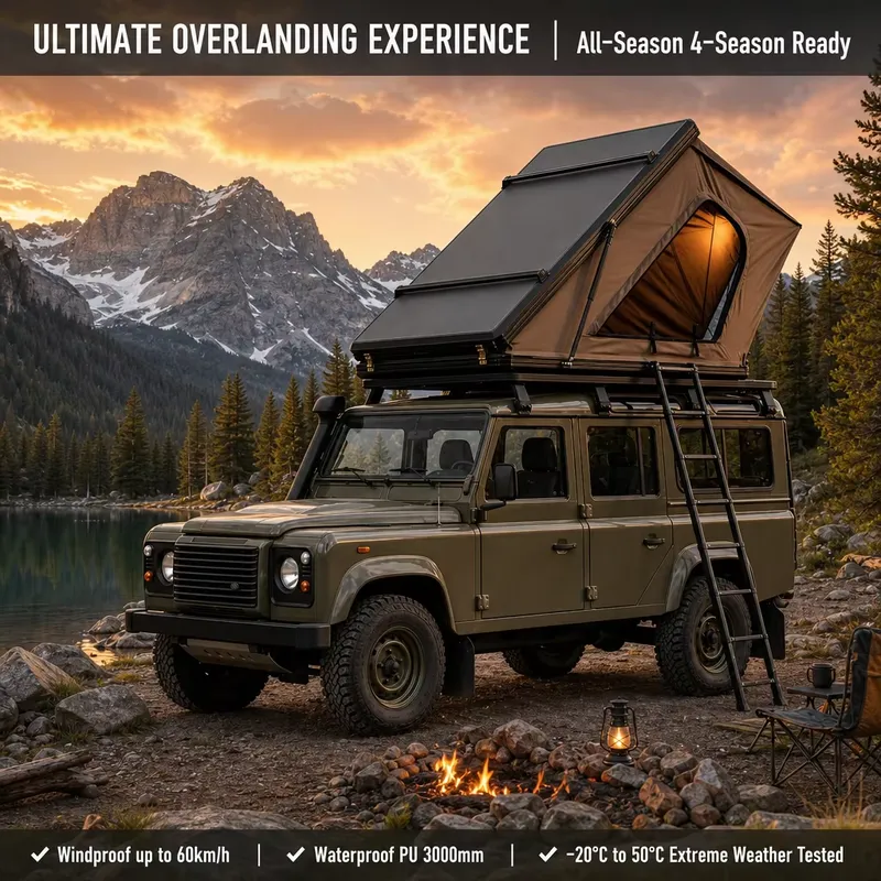 4人用、特大サイズ、拡張可能なサイド折りたたみ式、頑丈なハー - Roof Top Tent 4 Person Xl のレビューと価格